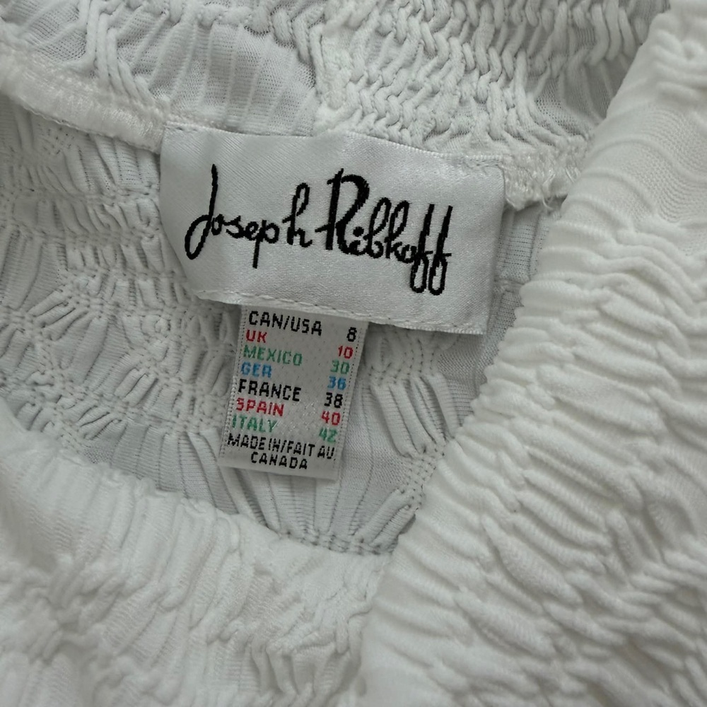 Joseph Ribkoff White Textured Cowl Neck Top Sleeveless Canadian Designer Luxury - Picture 3 of 5